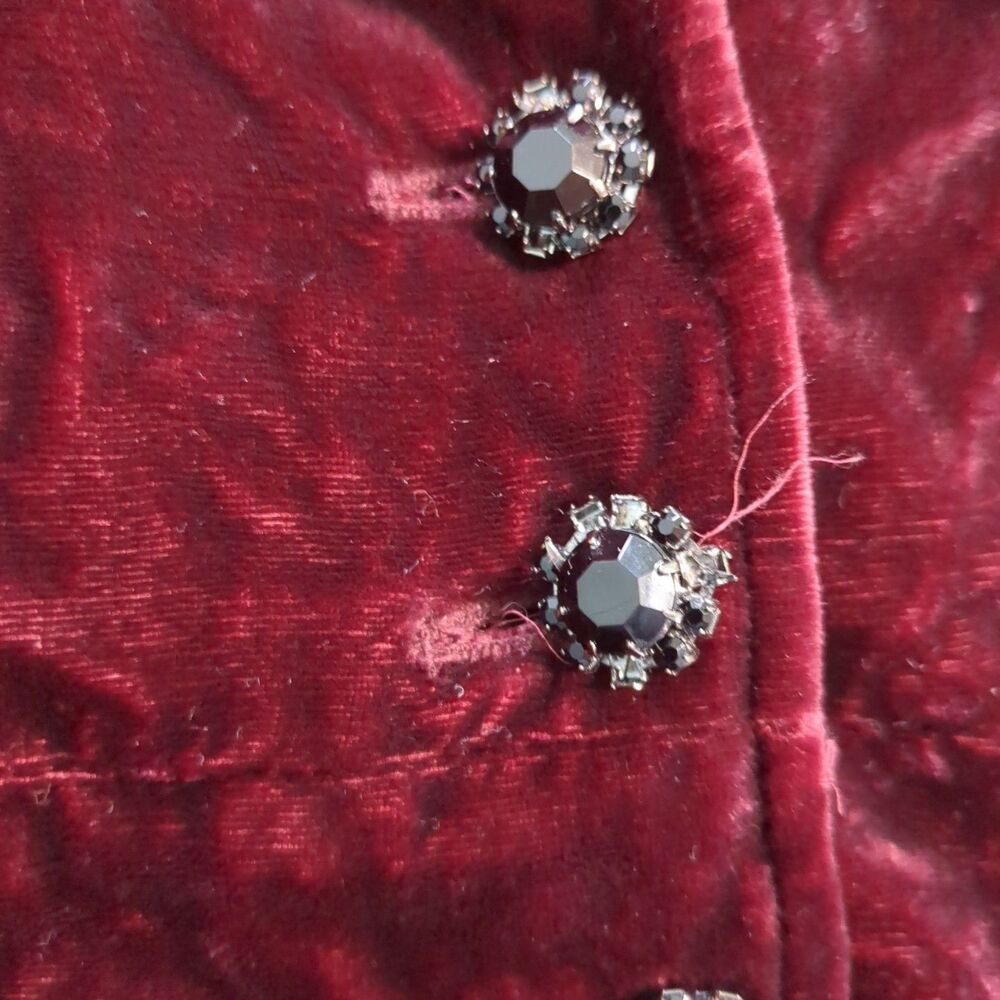 Vintage Polo Ralph Lauren Victorian Silk Velvet Jacket Blazer large Rhinestone - Picture 3 of 7